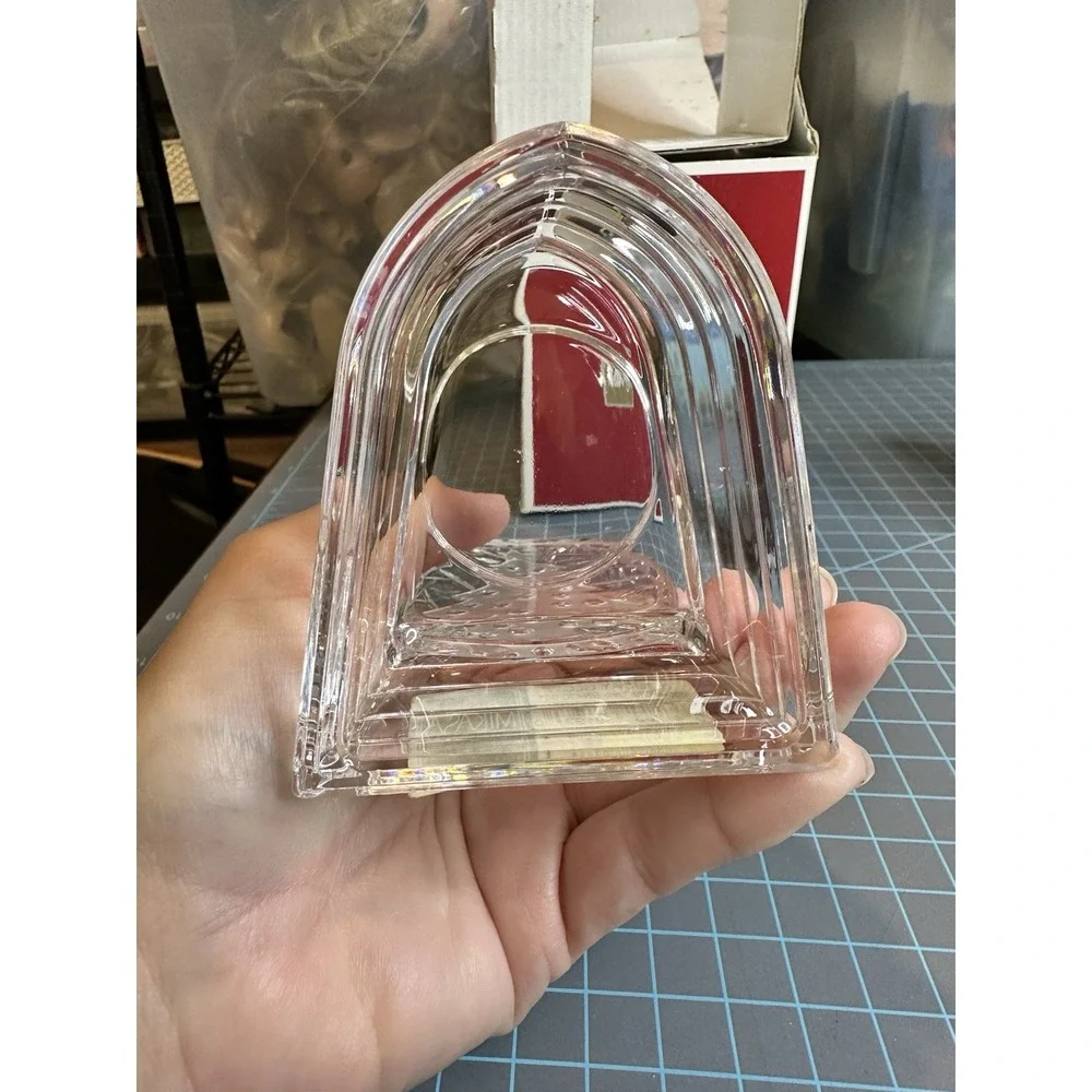 NIB Mikasa Lead Crystal Germany Holiday Glow Votive Holiday Candle Holder